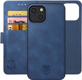 Rosso Element Uitneembaar 2-in-1 Hoesje Geschikt voor Apple iPhone 15 Plus | Luxe Portemonnee | Back Cover en Book Case | Pasjeshouder | Blauw