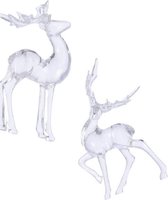 Pendentifs sapin de Noël lot de 6 x cerf / renne en cerf transparent déco 9,5 x 14 cm - Décorations de Noël