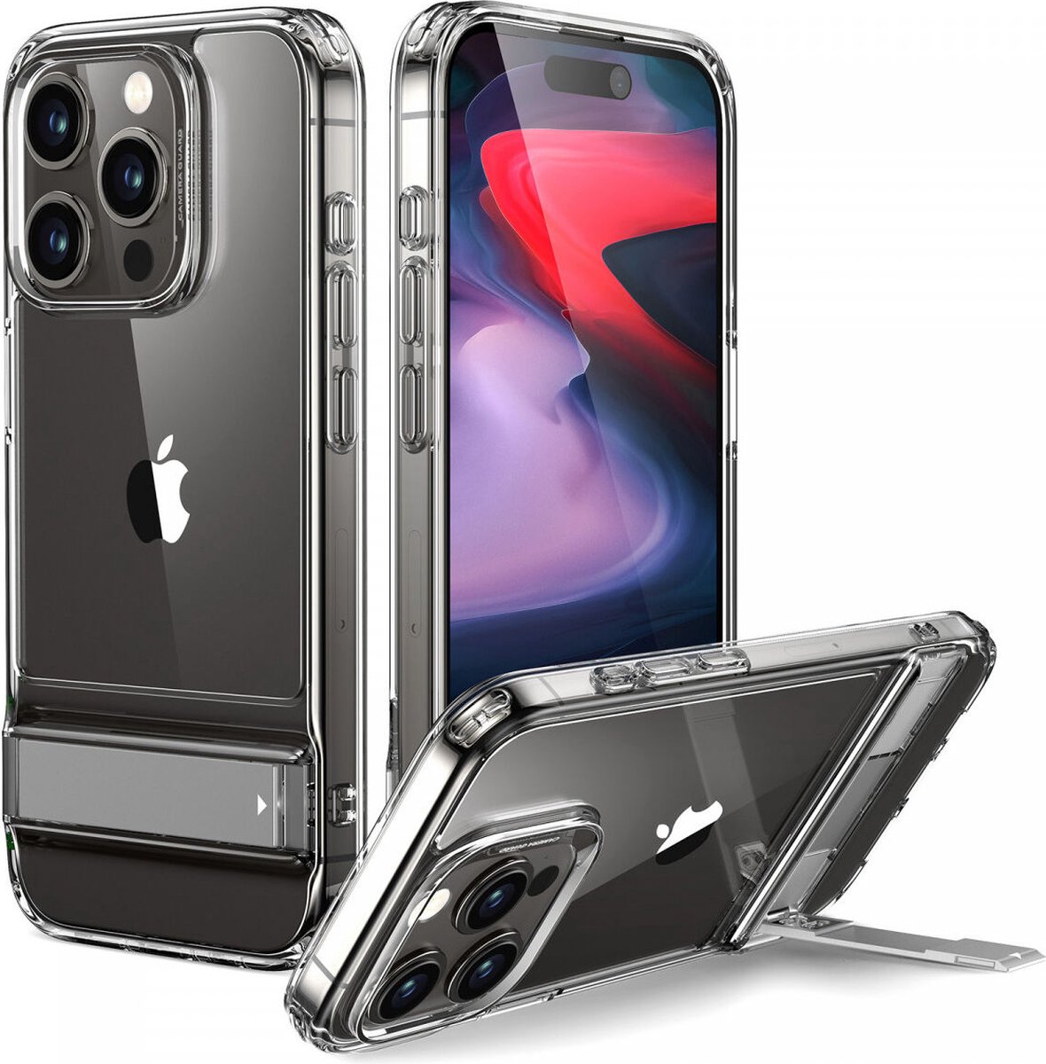 ESR Air Shield Boost Kickstand Hoesje Transparant Geschikt voor Apple iPhone 15 Pro