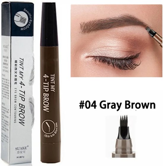 Foto: Wenkbrauwpotlood stift grijs bruin 4 wenkbrauwpotlood waterproof vervanging voor microblading eyebrow pen wenkbrauwpen eyebrow pen geef je eyebrow een magic touch vervanging voor wenkbrauwverf