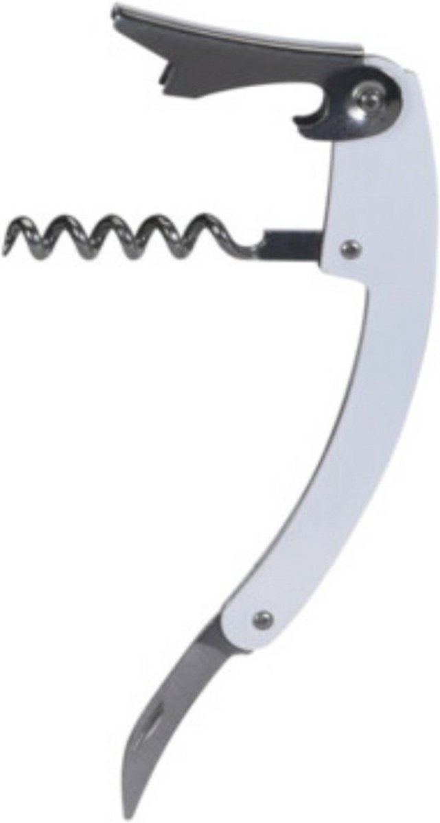 Excellent Houseware flesopener/kurkentrekker - kelnersmes - wit