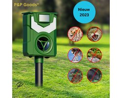 P&P Goods Verjager - Kattenverjager - Hondenverjager - Ultrasone Kattenverjager zonneenergie - Kattenschrik - Marterverjager - Dierenverjager - Inclusief E-book -Pro Versie