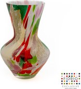 Vase Design Parme - Fidrio COULEURS MIXTES - vase à fleurs en verre soufflé à la bouche - hauteur 28 cm