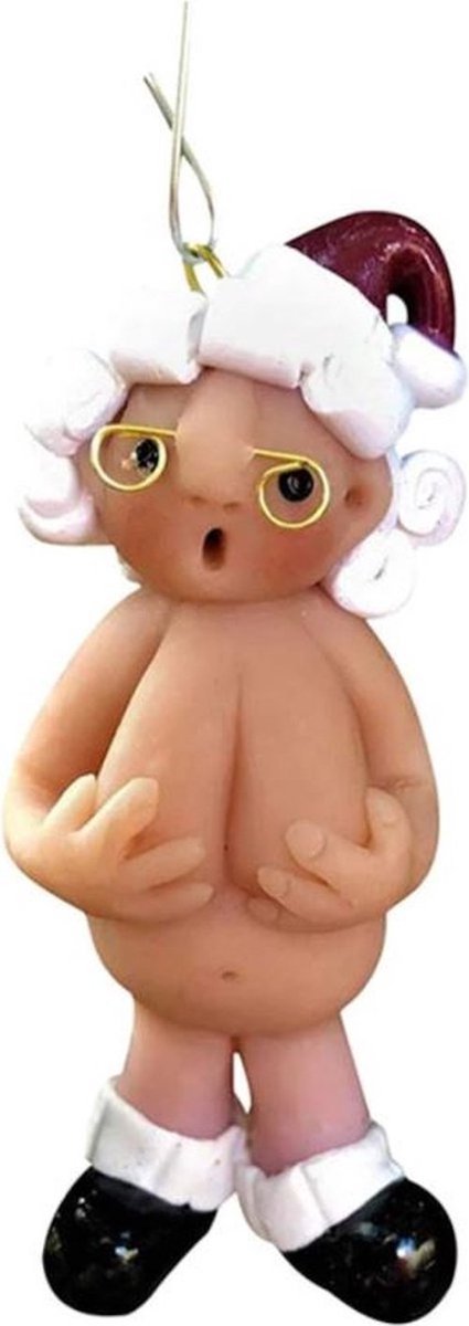 Kerstversiering | Opa oma | Blote kerstman en Blote kerstvrouw | klein kerstornament | kerstboomversiering | Kerstbal | Kerstballen | 5cm – foto 2