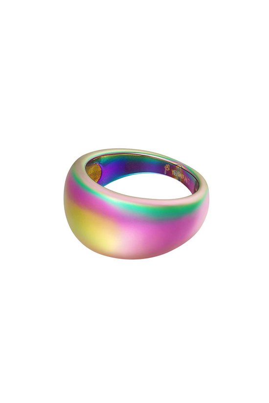 Ring - holografisch - Multi - Stainless Steel - Maat 16 -Yehwang