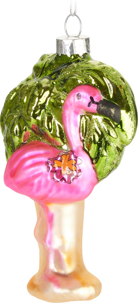 Brubaker Flamingo - Handgeschilderde Glazen Kerstbal - Handgeblazen Kerstversiering - Grappige Kersthanger - Kerstboom Decoratie - 12cm
