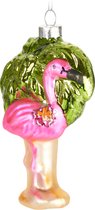 BRUBAKER Boule en Verres Peinte à la Main - Motif Amusant - Figurines de Décoration de Sapin de Noël Soufflées à la Main - Pendentif Deco Drôle - Boule de Sapin Décoration de Noël - Flamingo