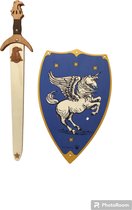 houtenzwaard adelaar met schede en ridderschild eenhoorn kinderzwaard ridderzwaard schild ridder zwaard