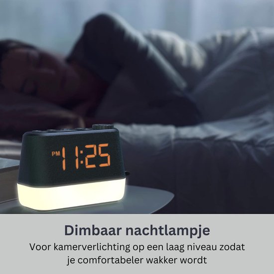 radio-réveil - Double Alarme - réveil numérique - USB - 6 lampes