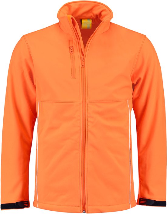 Lemon & Soda Softshell jacket voor heren in de kleur oranje in de maat 6XL.