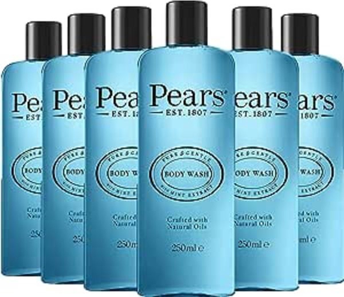 Pears Bodywash Mint Extract Blue - 6x250ml - Voordeelverpakking