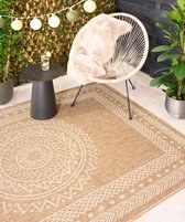 Jute buitenkleed - Boho Mandala beige/wit 240x340 cm