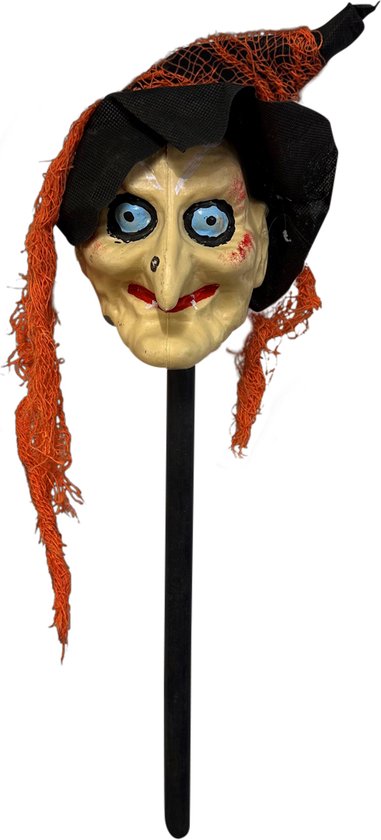 Fjesta Sorcière d'Halloween sur bâton - Décoration d'Halloween - 54 cm