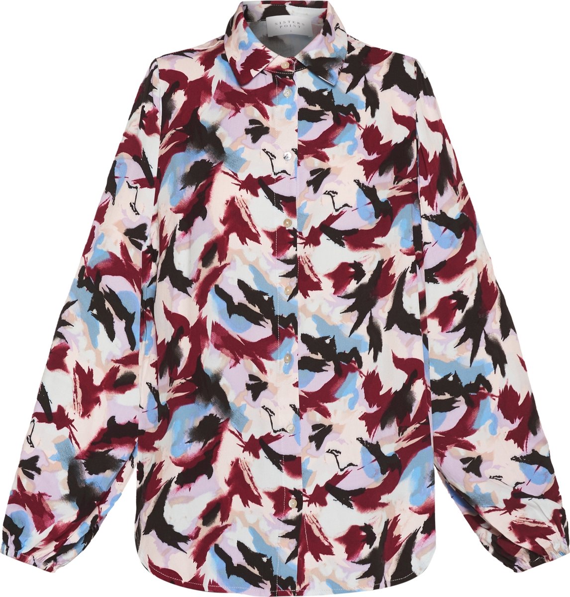 SISTERS POINT Ebbey-sh57 Dames Blouse - Port/Blue - Maat L