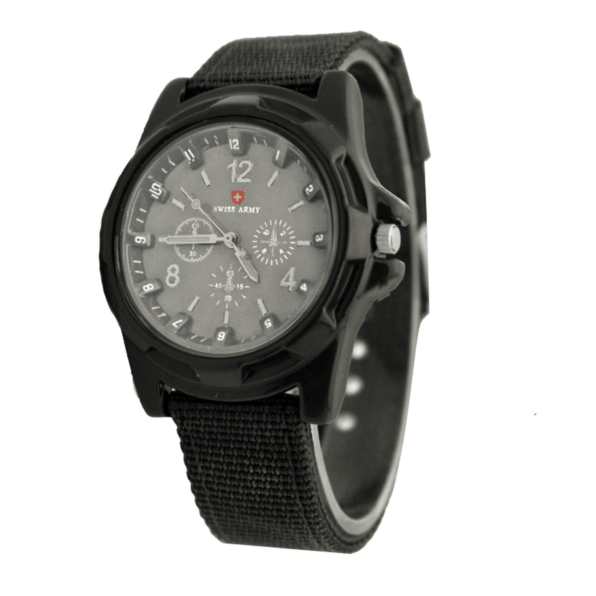 Swiss Army Horloge Zwart-Zilver | Nylon | Ø 40 mm | Fashion Favorite