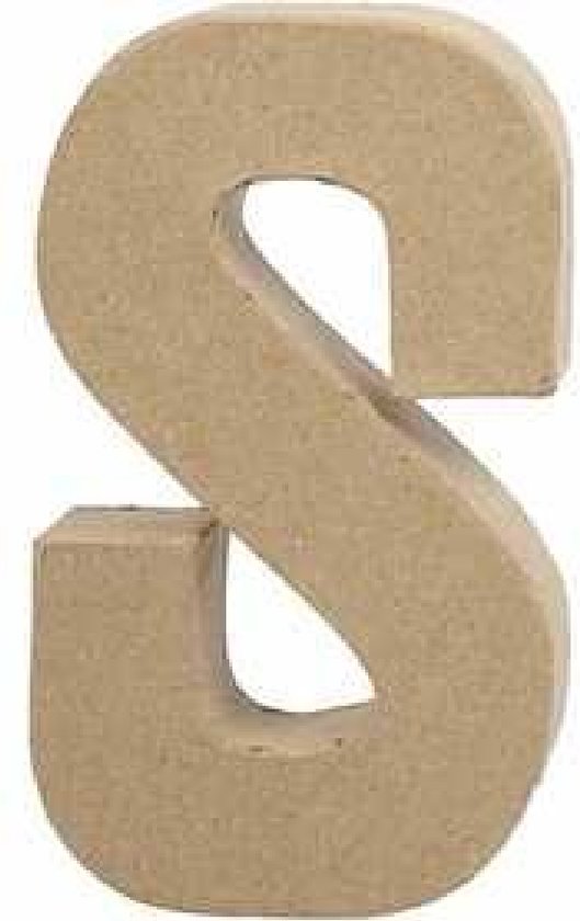 Letter, S, H: 20,3 cm, B: 11,4 cm, dikte 2,6 cm, 1 stuk