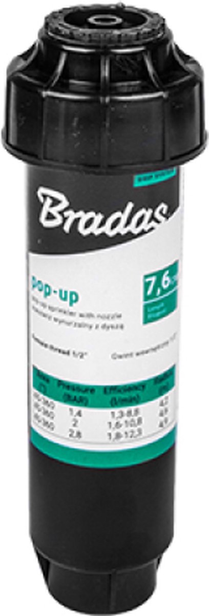 Bradas Pop-up sproeier 7,6cm - Incl. nozzle 360° 4,9 meter - Sprinkler