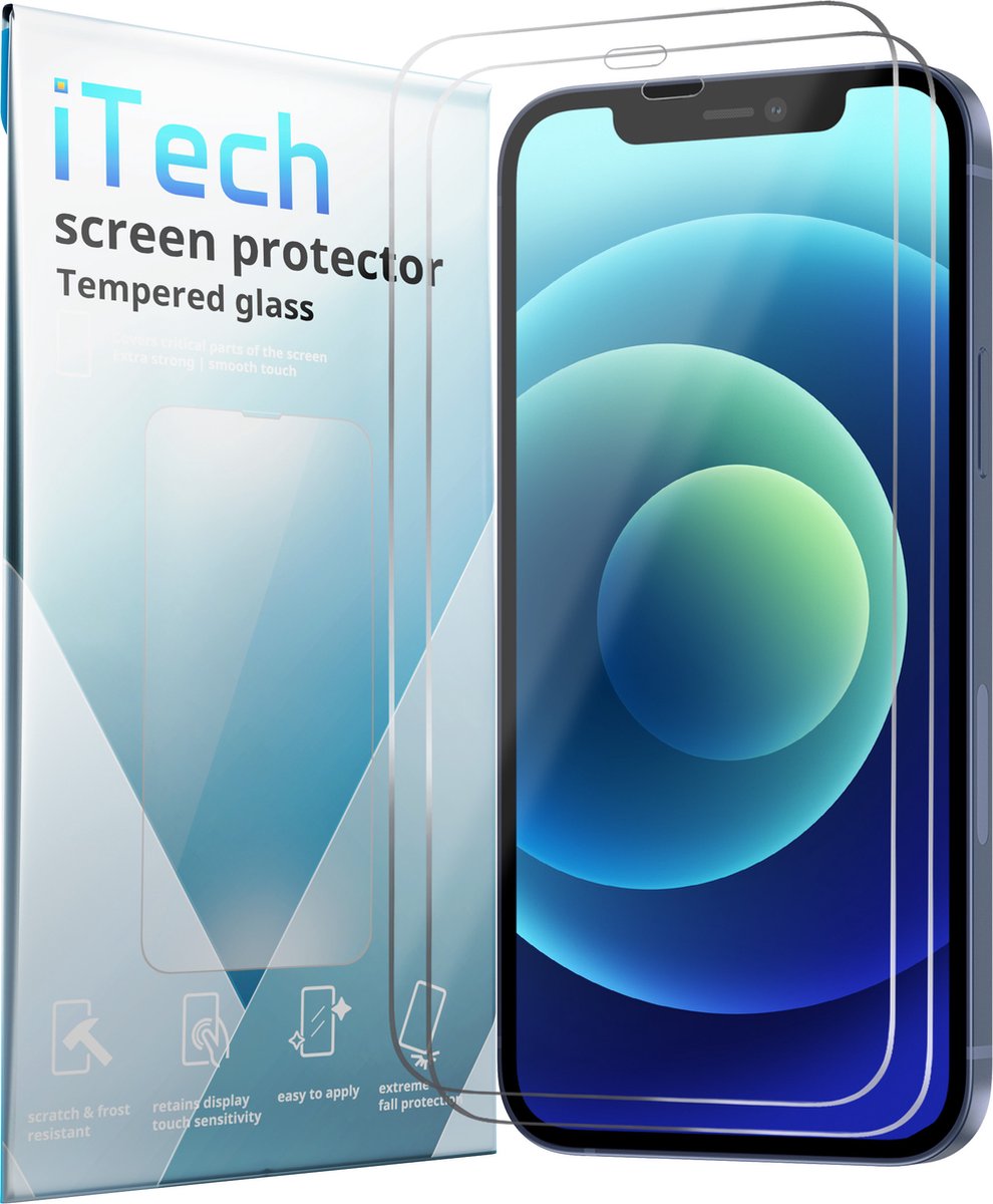 Geschikt voor iPhone 12 Mini Screenprotector Tempered Gehard glas - 2 stuks iPhone 12 Mini screen protector