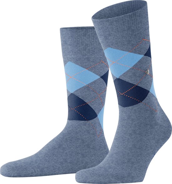 Burlington King one-size duurzaam biologisch katoen sokken heren blauw - Matt 40-46