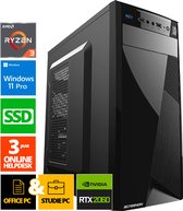 Office PC - Ryzen 3 - 2048GB SSD - 16GB RAM - RTX 2060 Super - WX28338 - Windows 11 - ScreenON - Allround Computer + WiFi & Bluetooth