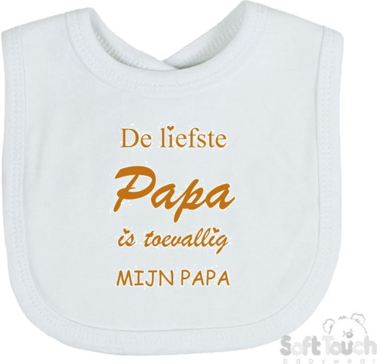 Goedkoopste Soft Touch Slabber De liefste papa is toevallig mijn papa Unisex Katoen Wit/tan Maat 33x22 Cm