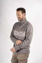 Pre End heren trui - heren trui met korte rits - 100512 - Sailor - grijs + noorse print - maat XL