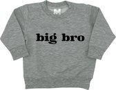 Sweater/trui - big bro - Grijs met zwart - Maat 92 - Zwangerschap aankondiging - Big Brother - Ik Word Grote Broer - Geboorte - Baby - In verwachting