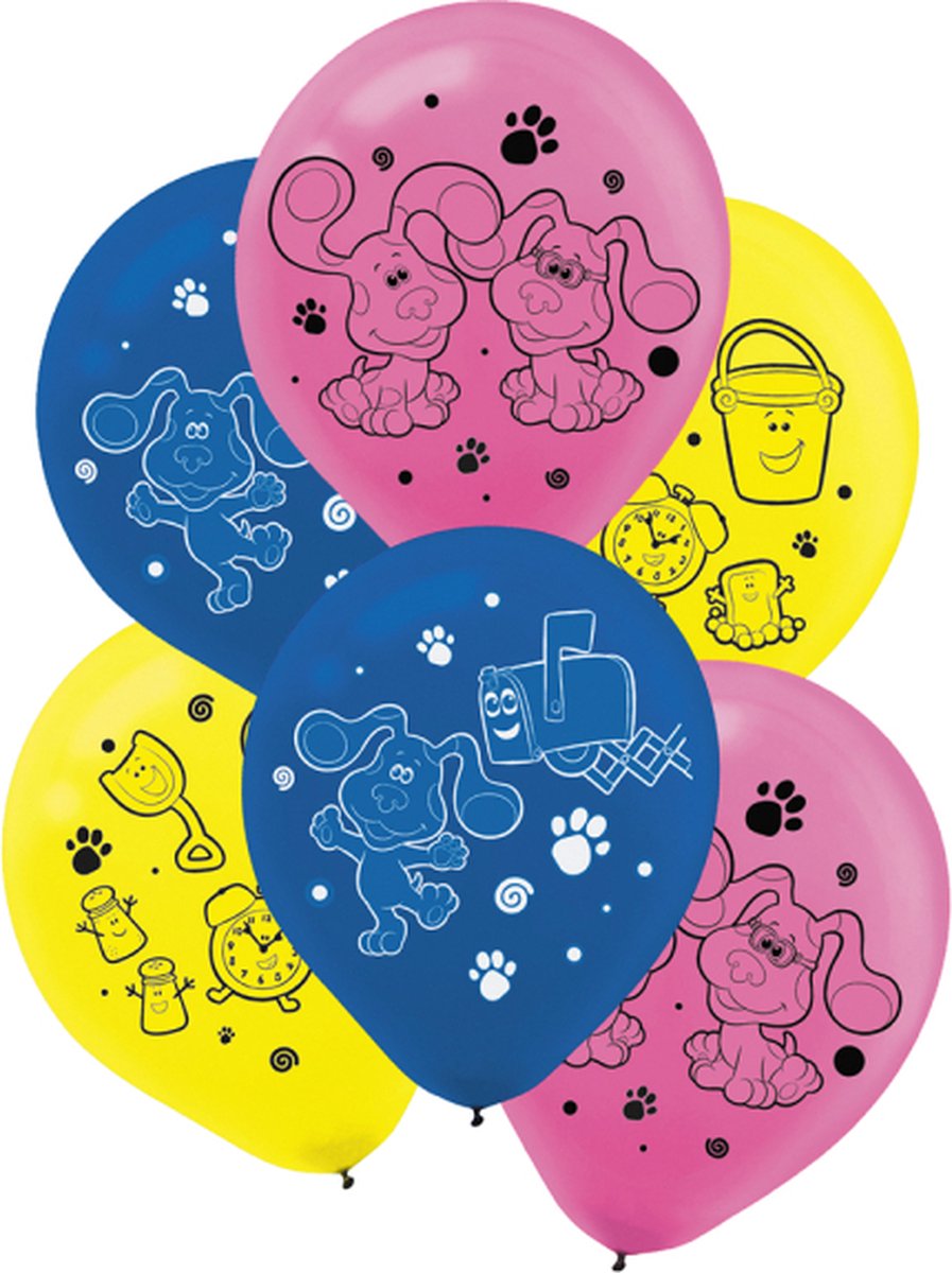 Amscan - Blue's Clues - Ballonnen - Latex - 27cm - 3 Kleuren -6 Stuks.