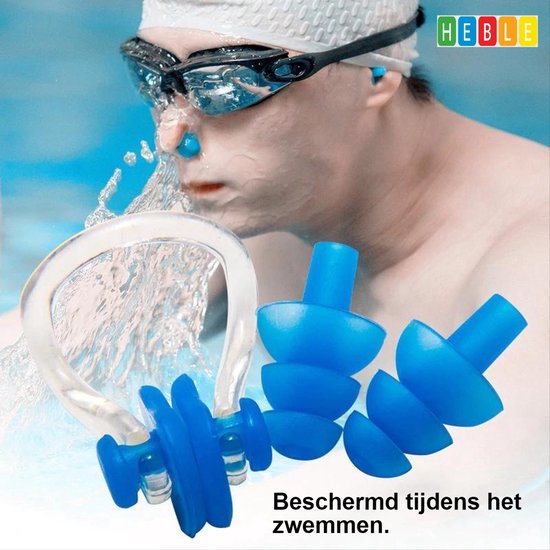 kuou 8 stuks waterdichte neusklemmen, neusclips met box, neusbescherming voor zwemmen, siliconen neusclip voor volwassenen en kinderen, uniseks, 8 kleuren