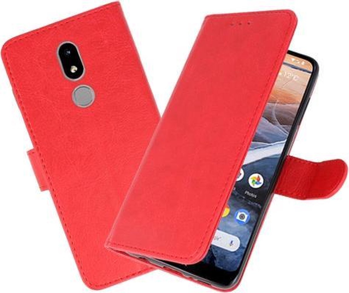 Bookstyle Wallet Cases Hoesje voor Nokia 3.2 Rood