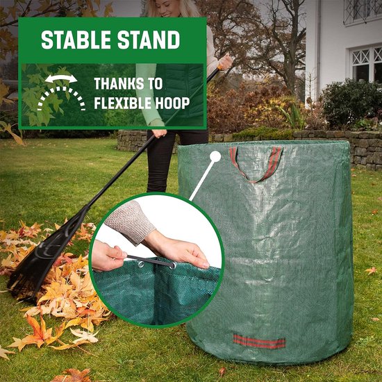 125L tuinafvalzakken voor zwaar gebruik, tuinzakken voor zwaar gebruik met handgrepen, zak voor gazon en bladeren/emmer voor tuinieren, kamperen en thuis