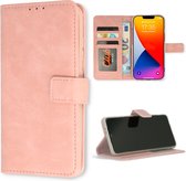 Casemania Hoesje Geschikt voor Apple iPhone 15 Baby Roze - Portemonnee Book Case - Kaarthouder & Magneetlipje