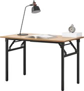 Eettafel Celestino - Bureau - 120x60x75 - 76,4 cm - Opvouwbaar - Verstelbaar - Beuken en Zwart - Modern Design