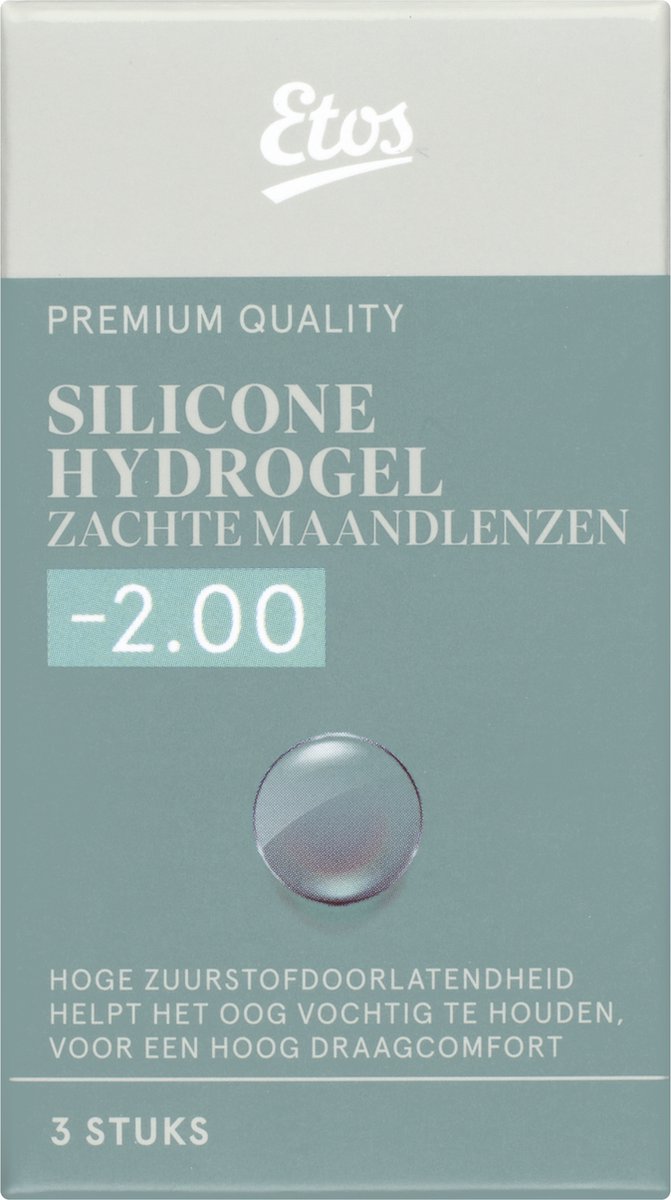 Etos Maandlenzen Silicone Hydrogel - Zacht - Sterkte -2.00 - 1x3 stuks