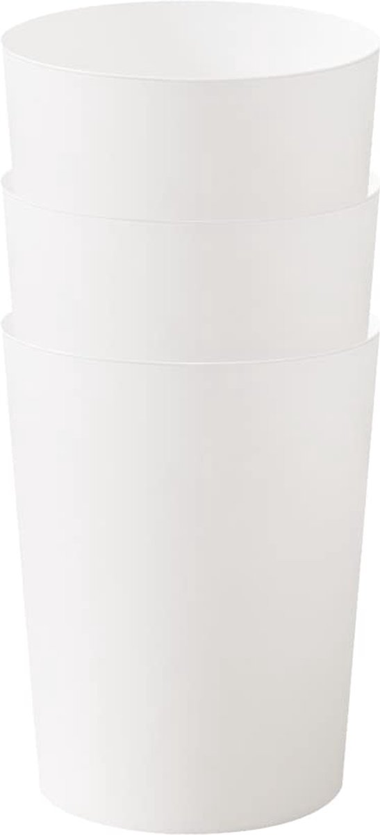 Goedkoopste 7,2L 3 Set Prullenbak Prullenbak Prullenbak Papierbak Vuilnisbak voor Badkamers, Keukens, Thuiskantoren, Slaapzalen Wit