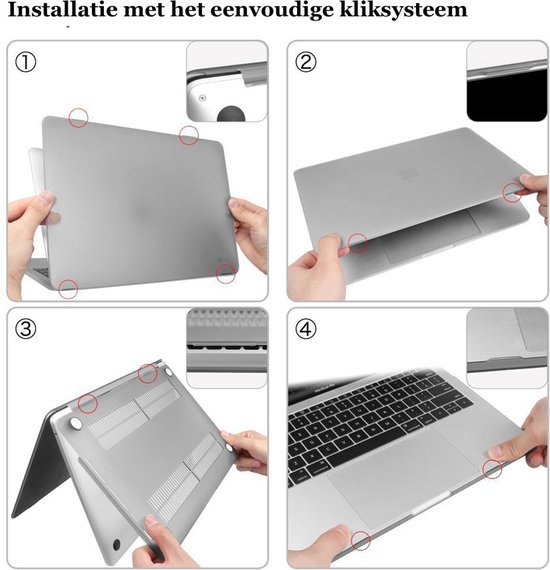 Hard Case geschikt voor MacBook Air 13 inch - Transparante Hoes Cover Hoesje geschikt voor MacBook Air 13 inch M1 / 2020 / 2019 / 2018 - iCall