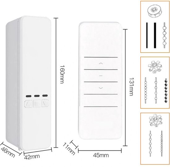 Moteur de volet roulant intelligent - Ensemble complet - Incl. télécommande