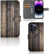 GSM Hoesje Geschikt voor iPhone 15 Pro Max Leuk Case Cadeau voor Mannen Steigerhout