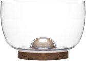 Sagaform - Nature- Glazen serveerschaal - Large, met afneembare eiken bodem