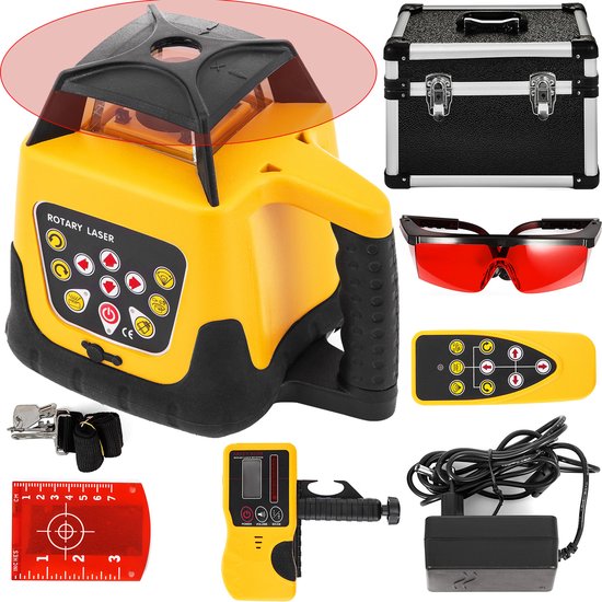 Kruislijnlaser, laserwaterpassen met statief, verticale en horizontale laser, 15 m zelfnivellerende laser, waterpasinstrument, lijnlaser, kruislaser, bouwlaser voor bouwplaatsen, interieurinrichting