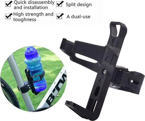 Universele Bekerhouder - Buggy & Fiets - Cupholder - Bidonhouder - Drinkfleshouder - Blikjeshouder - Zwart van Merkloos — afbeelding 3