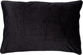 Dutch Decor FINN - Sierkussen 40x60 cm - velvet - effen kleur - Raven - zwart - Inclusief binnenkussen