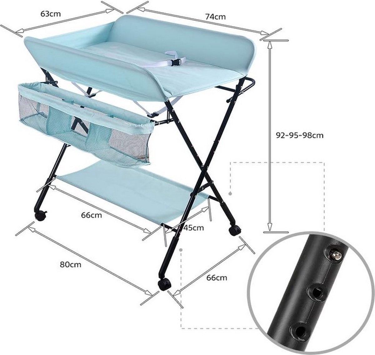 Kari Verschoontafel baby Opvouwbaar en Draagbaar in Hoogte Verstelbaar