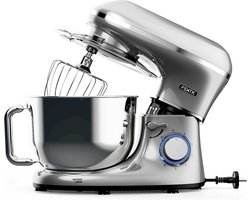 Fentic Keukenmachine - 2000W - RVS Mengkom (6,2 L) - Keukenrobot - Mixer met Garde, Deeghaak en Menghaak - Incl. extra Accessoires - Zilver