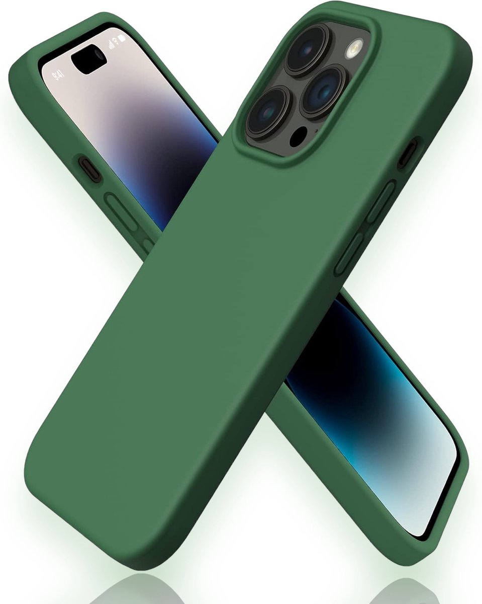 iPhone 14 Pro Ultieme Groen Shockproof Silicon Case! Ontdek de Transparante Luxe en Kracht Bescherming, Maximaal Stevig en Premium Kwaliteit.