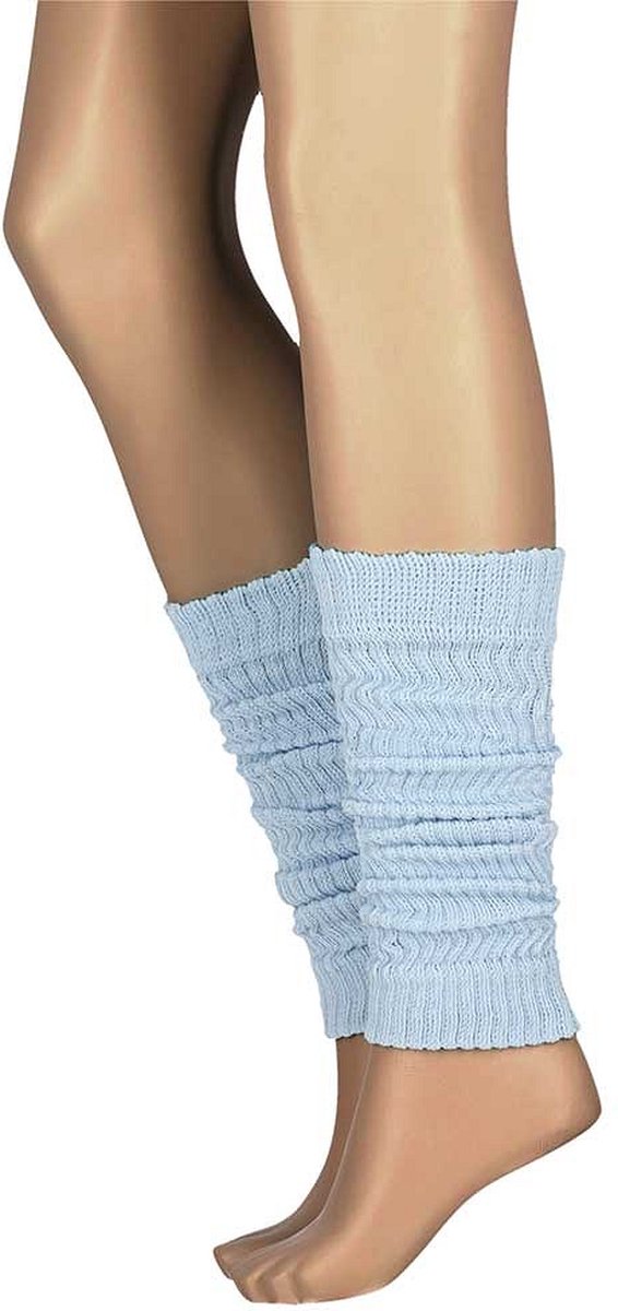 Apollo - Beenwarmers Dames Ribbed - Licht Blauw - One Size - Beenwarmers - Apollo