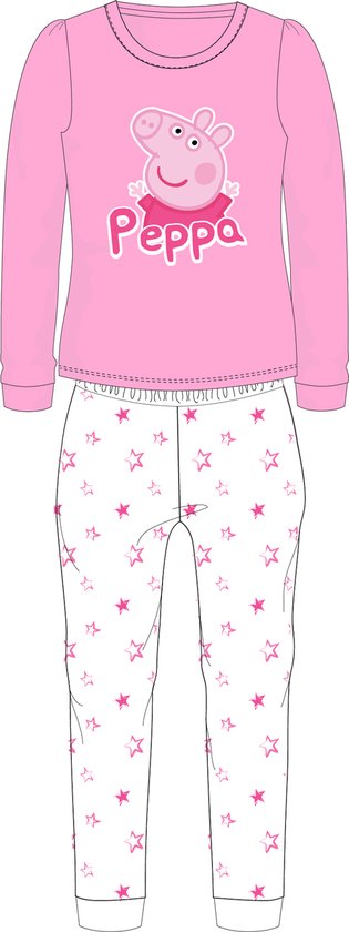 Peppa Pig sterren pyjama coral fleece roze maat 116/128