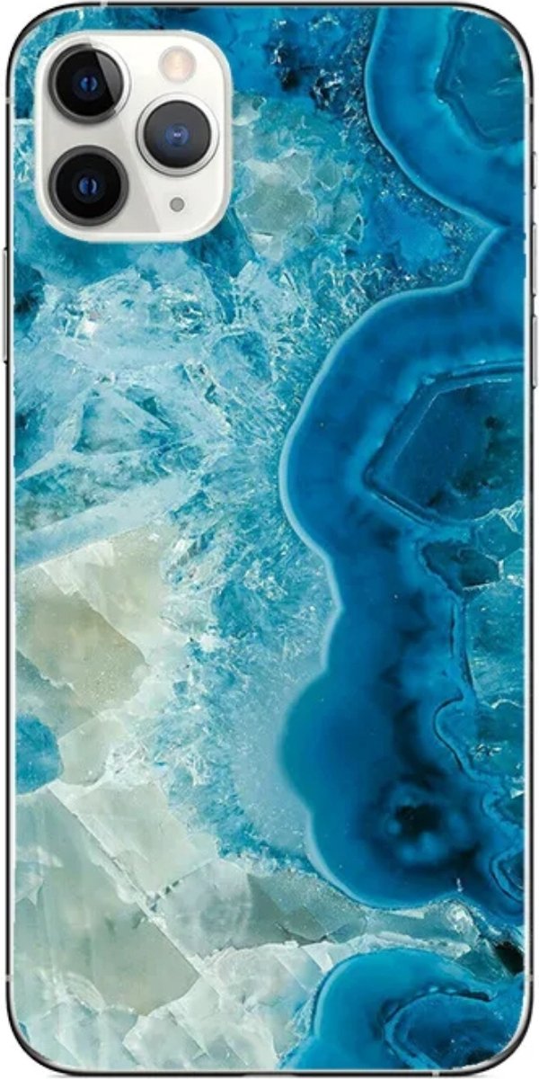 Marble Design telefoonhoesje voor de iPhone 14 PRO - Blue waves