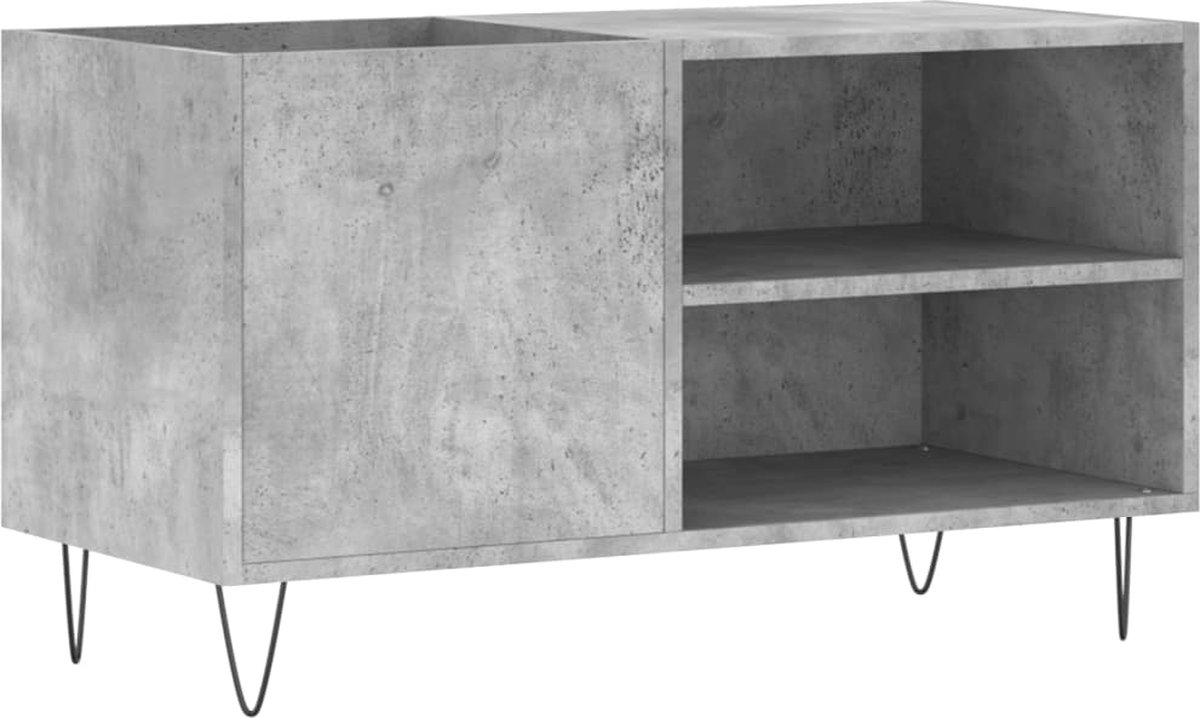 vidaXL - Platenkast - 85x38x48 - cm - bewerkt - hout - betongrijs