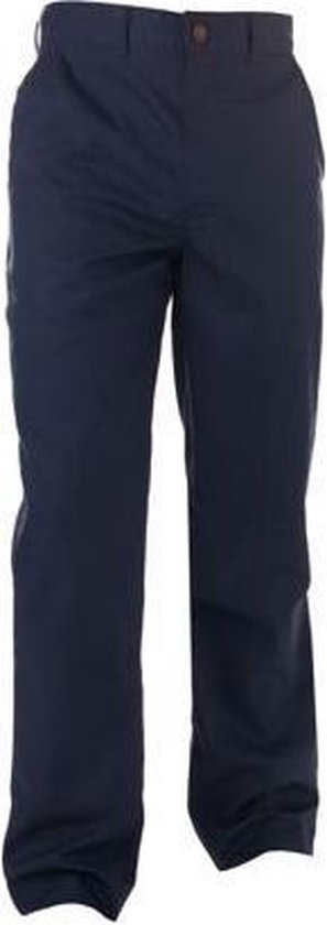 Pantalon de travail bleu foncé avec poches sur le devant.